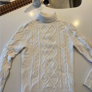 Abercrombie & Fitch Cream Cable Knit Turtleneck Sweater
